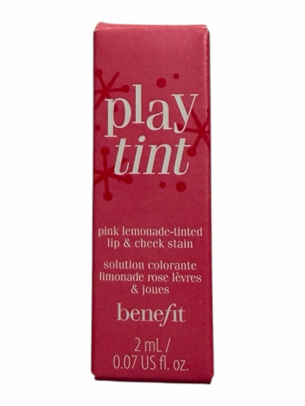 Benefit Play Tint Lip & Cheek Stain Mini 2 mL Pink Travel Size Blush NIB